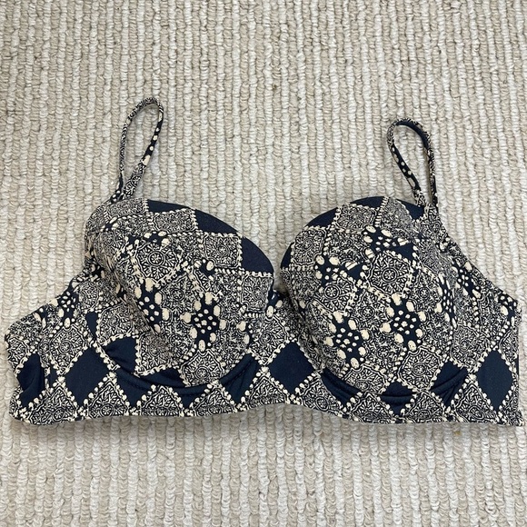 Madewell Printed Adjustable Straps Back Tie Bikini Top Size 34D Women - Picture 1 of 10